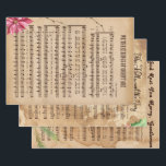 Vintage Christmas Music  Wrapping Paper Sheets<br><div class="desc">Vintage Christmas Music gift wrapping paper.  What a unique way to wrap your special gifts this year with this trio of wrapping paper with coordinating designs.</div>