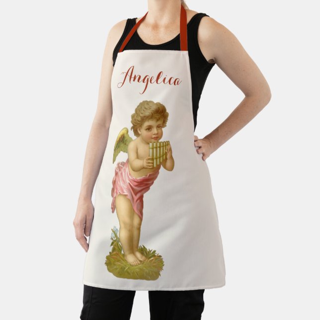 Vintage Christmas, Musician Angel with Pan Pipes Apron (Insitu)
