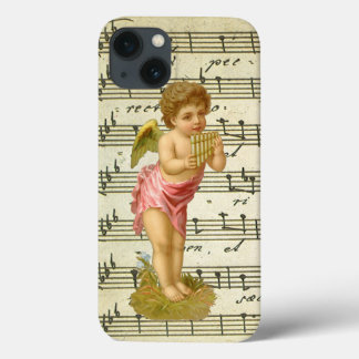 Vintage Christmas, Musician Angel with Pan Pipes iPhone 13 Case