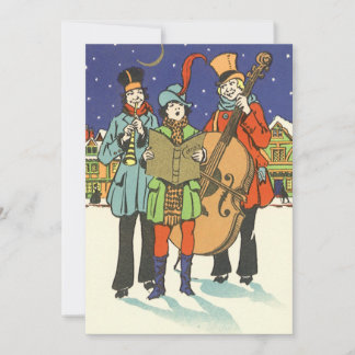 Vintage Christmas, Musicians Caroling Invitation