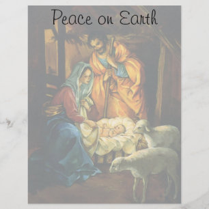 Vintage Christmas Nativity, Baby Jesus in Manger