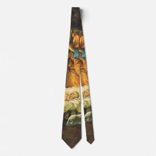 Vintage Christmas Nativity, Baby Jesus in Manger Tie