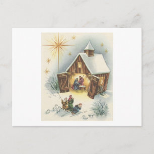 Vintage Christmas Nativity Card
