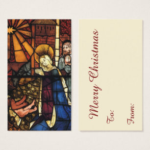 Vintage Christmas Nativity Scene in Stained Glass