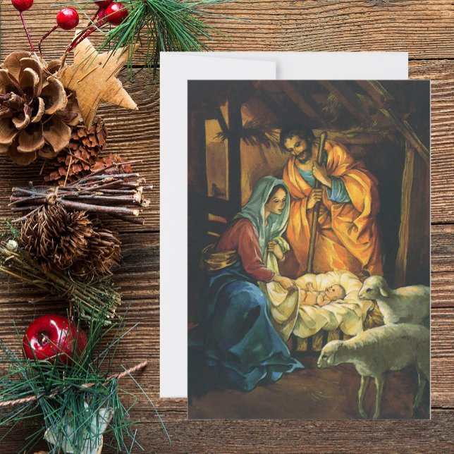 Vintage Christmas Nativity Scene Party Invitation (Creator Uploaded)