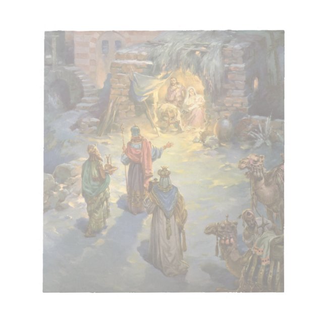 Vintage Christmas Nativity with Visiting Magi Notepad (Front)