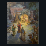 Vintage Christmas Nativity with Visiting Magi Spiral Notebook<br><div class="desc">Vintage illustration religious Christmas holiday image featuring a nativity family scene. A Christian religion design with the three wise men visiting Mary and Joseph with the baby Jesus Christ in the manger in Bethlehem.</div>