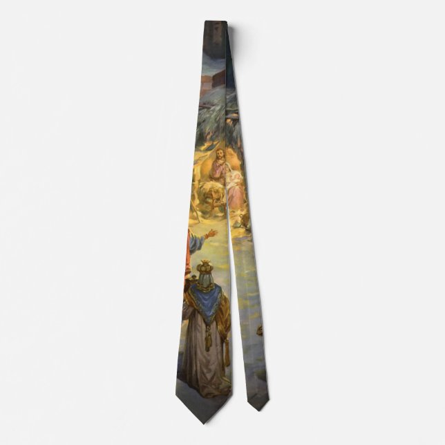 Vintage Christmas Nativity with Visiting Magi Tie (Front)