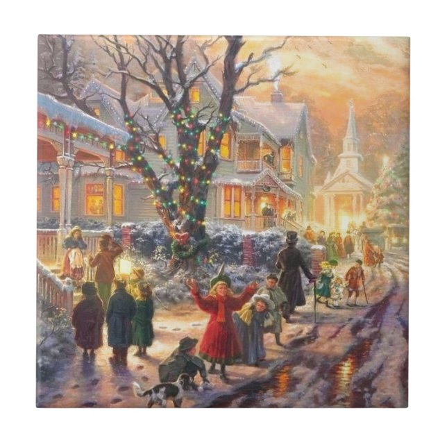 Vintage Christmas Neighbourhood Tile (Front)
