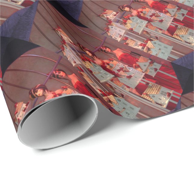 Vintage Christmas New York Window Display Wrapping Paper (Roll Corner)