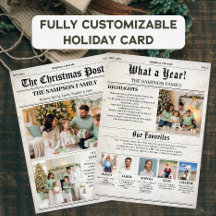 Vintage Christmas Newspaper Photo Newsletter