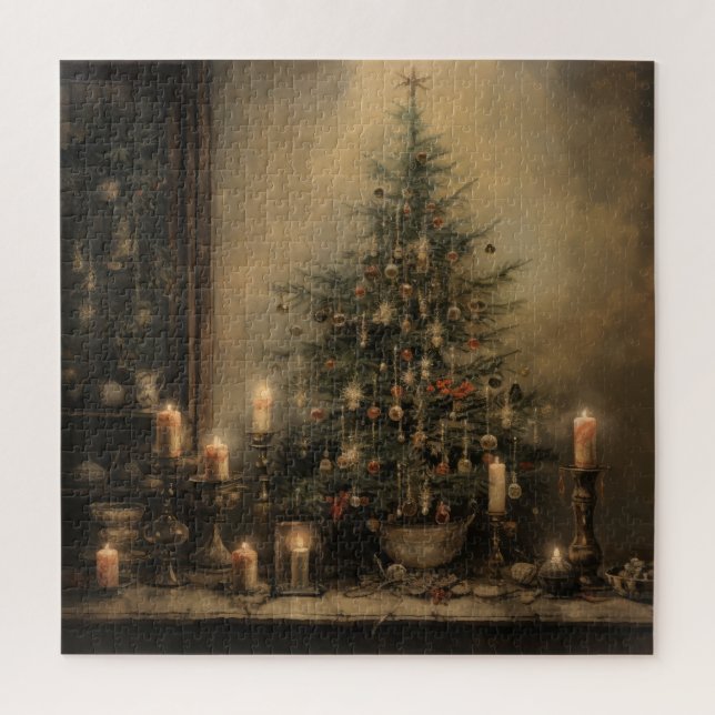 Vintage Christmas Night Puzzle (Vertical)