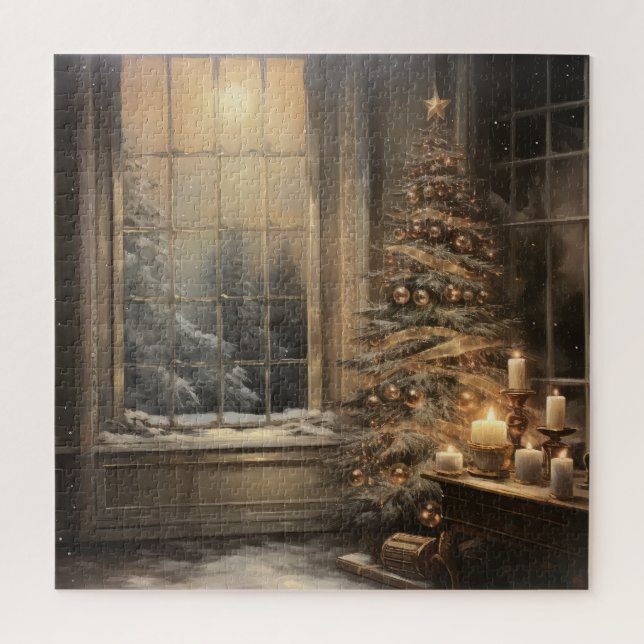 Vintage Christmas Night Puzzle (Vertical)