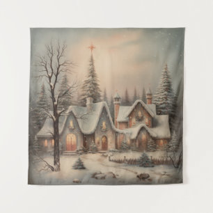 Vintage Christmas Night Tapestry