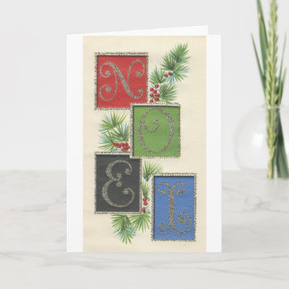 Vintage Christmas Noel Holiday Card