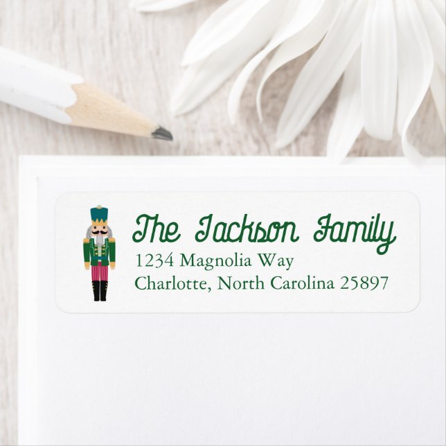 Vintage Christmas Nutcracker Personalised Address (Insitu)