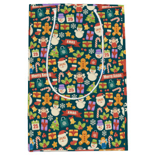 Vintage Christmas Nutcrackers Merry Christmas Cute Medium Gift Bag