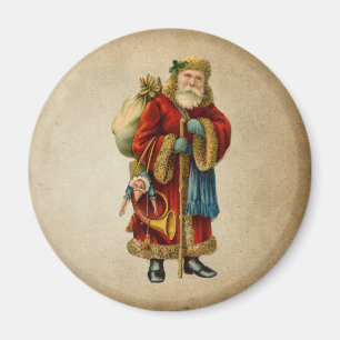 Vintage Christmas Old World Santa Claus Magnet