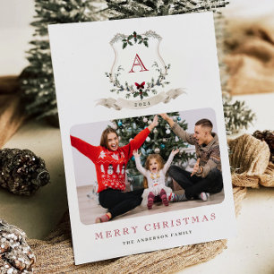 Vintage Christmas One Photo Holiday Card