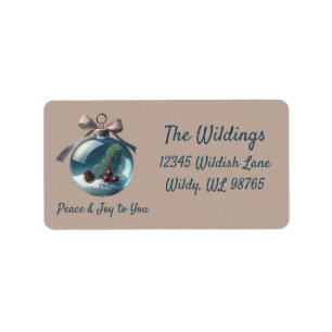 Vintage Christmas Ornament Return Address Label
