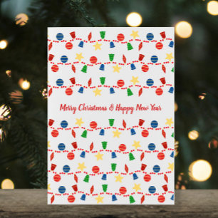 Vintage Christmas ornaments garland photo Holiday Card