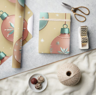 Vintage Christmas Ornaments Holiday Wrapping Paper