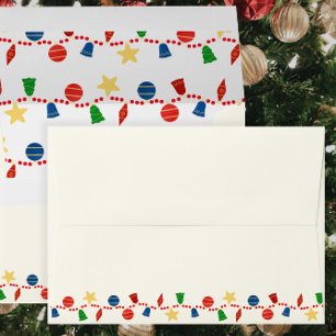 Vintage Christmas ornaments on red pearls Envelope