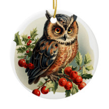 Vintage Christmas Owl