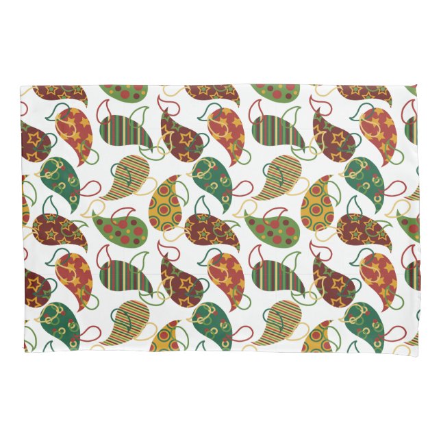 Vintage Christmas Paisley  Pillowcase (Front)