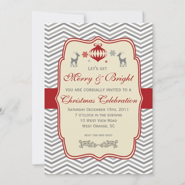 Vintage Christmas Party Invitation (Front)