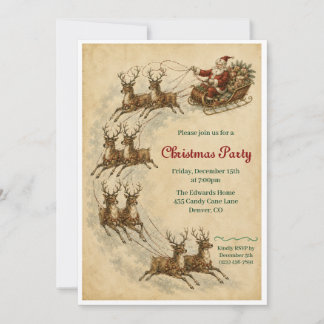 Vintage Christmas Party Invitation