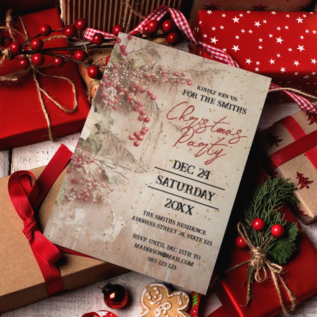 Vintage Christmas Party Invitation (Creator Uploaded)