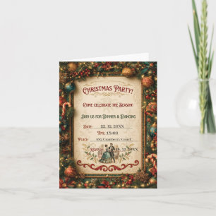 Vintage Christmas Party Invitation Template