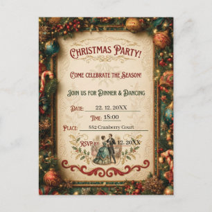 Vintage Christmas Party Invitation Template