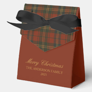 Vintage Christmas Party Plaid Classic Family Photo Favour Box
