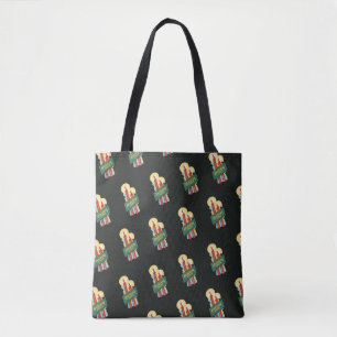 Vintage Christmas Pattern, Candles Holiday Cheer Tote Bag