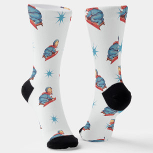 Vintage Christmas Pattern, Child Sledding in Snow Socks