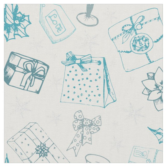 vintage christmas pattern fabric (Close Up)