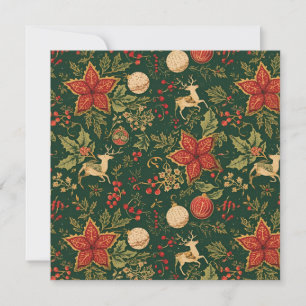 Vintage Christmas Pattern - Flat Holiday Card