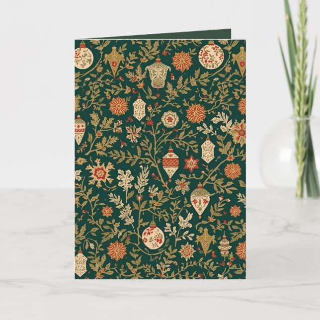 Vintage Christmas Pattern - Folded Greeting Card (Front)