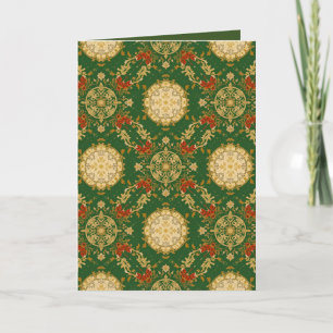 Vintage Christmas Pattern - Folded Greeting Card