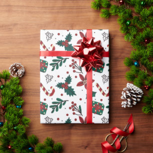 Vintage Christmas Pattern Gift Wrapping Paper