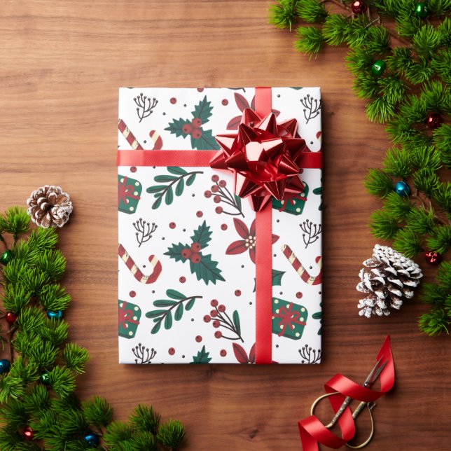 Vintage Christmas Pattern Gift Wrapping Paper (Holiday Gift)