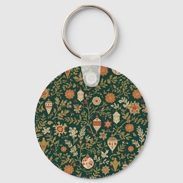 Vintage Christmas Pattern - Keychain (Front)