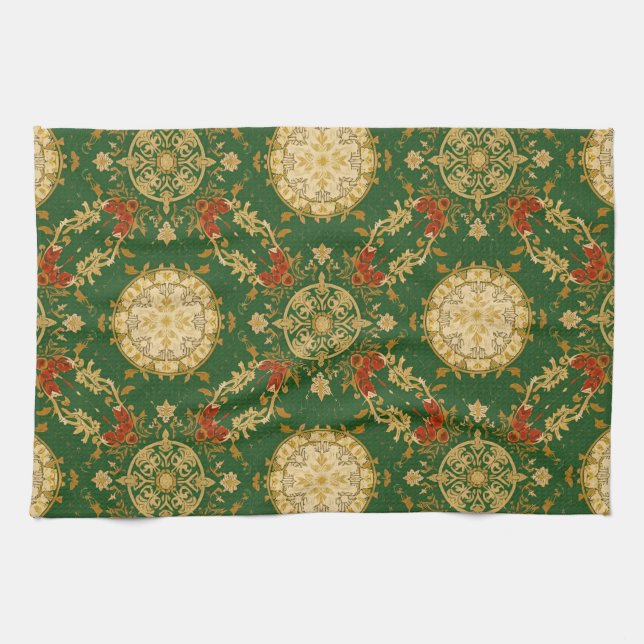 Vintage Christmas Pattern - Kitchen Towel (Horizontal)