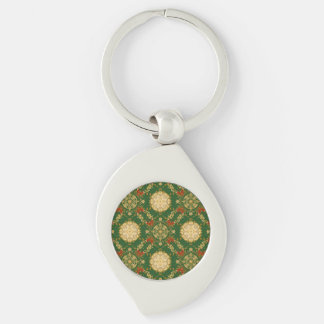 Vintage Christmas Pattern - Metal Keychain