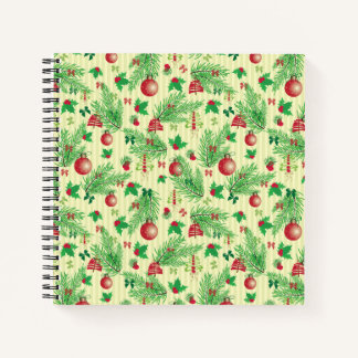 Vintage Christmas Pattern Notebook