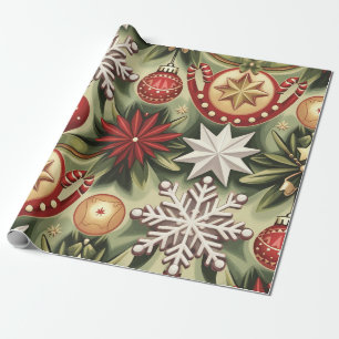 Vintage Christmas Pattern Wrapping Paper