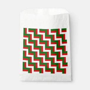 vintage christmas pattern zigzag mod favour bags