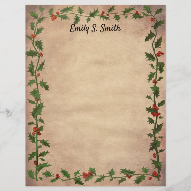 Vintage Christmas Personalised Writing Paper (Front)